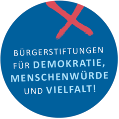 Badge - Bürgerstiftungen für Demokratie, Menschenwürde und Vielfalt!